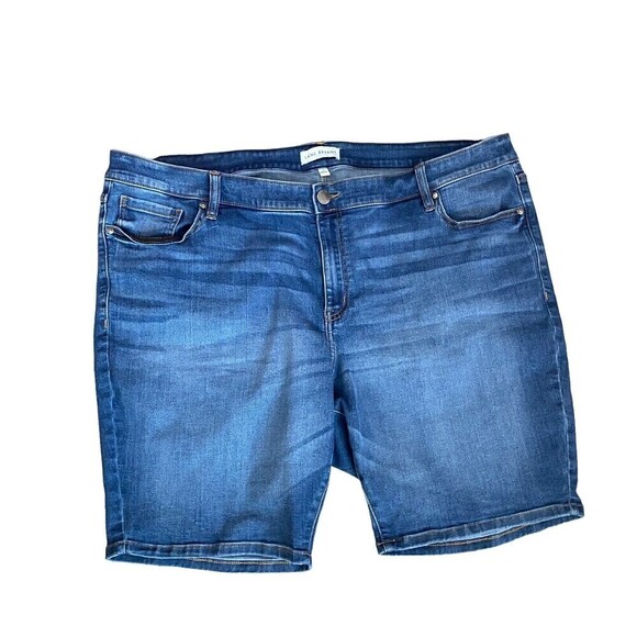 Lane Bryant Jean Bermuda Shorts 26 Flex Magic Waistband Signature Fit Mid Rise - Picture 1 of 6